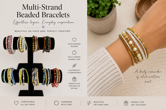 Handmade Multi-Strand Beaded Bracelet | Layered Bracelet