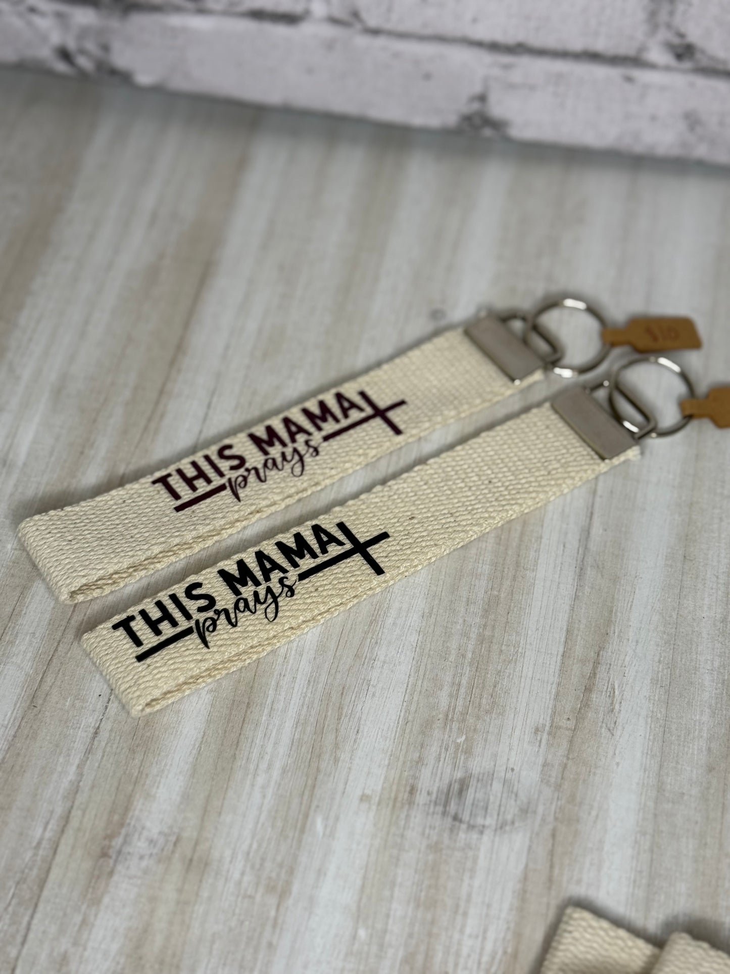 Faith-Inspired Canvas Wristlet Keychain | Christian Key Fob