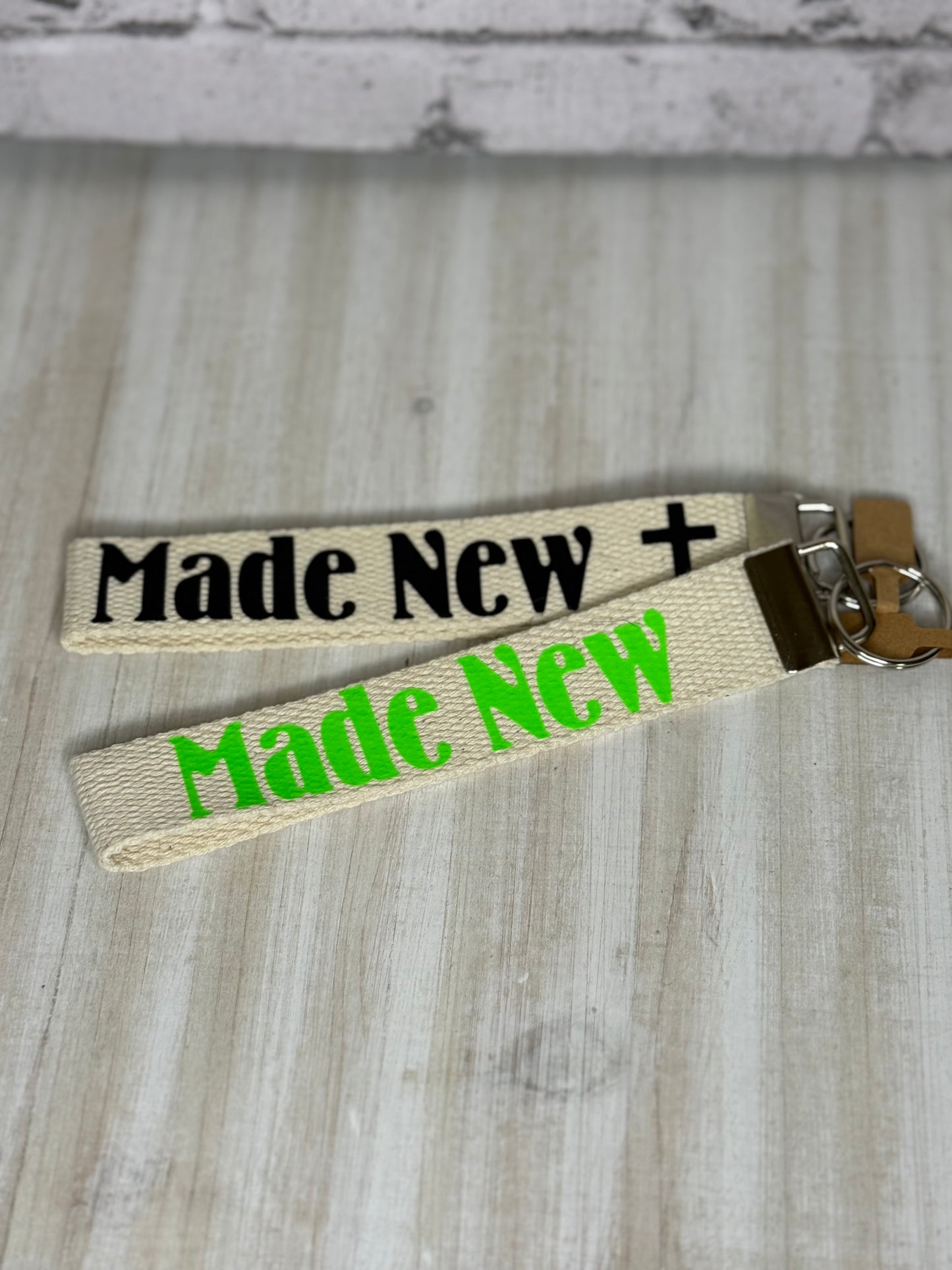 Faith-Inspired Canvas Wristlet Keychain | Christian Key Fob
