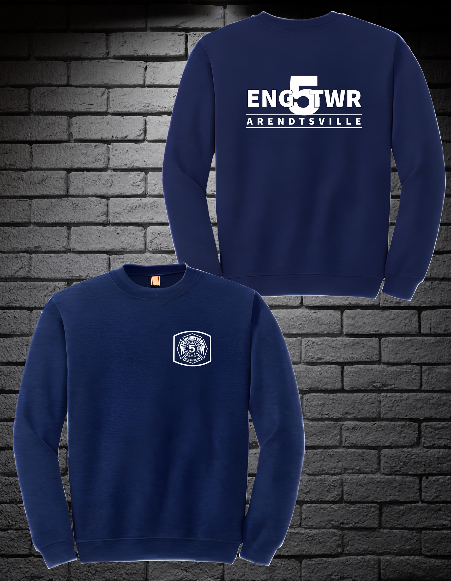 Arendtsville Fire Co. blue Eng/Twr 5 Crewneck Sweatshirt image 0