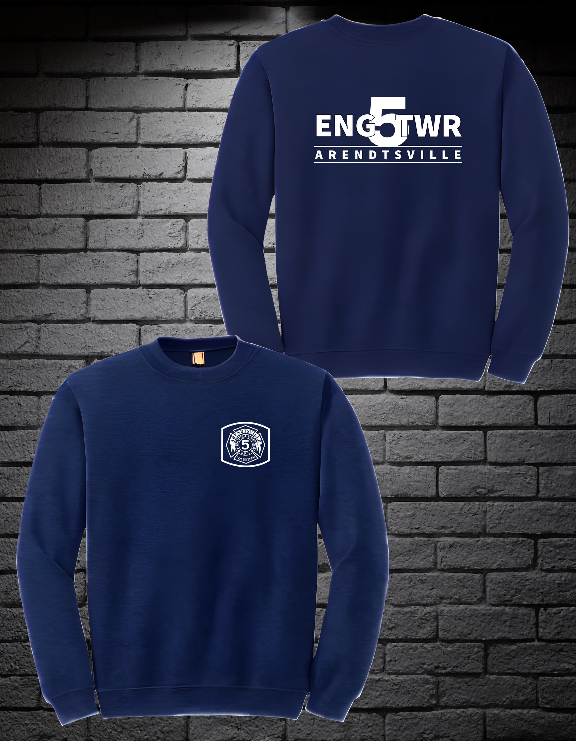 Arendtsville Fire Co. blue Eng/Twr 5 Crewneck Sweatshirt image 0